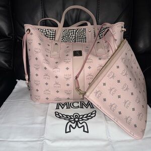 MCM Blush Pink Tote Bag with Pouch